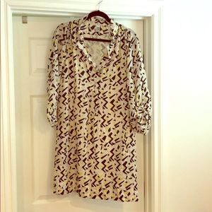 Diane Von Furstenberg geometric print silk dress.